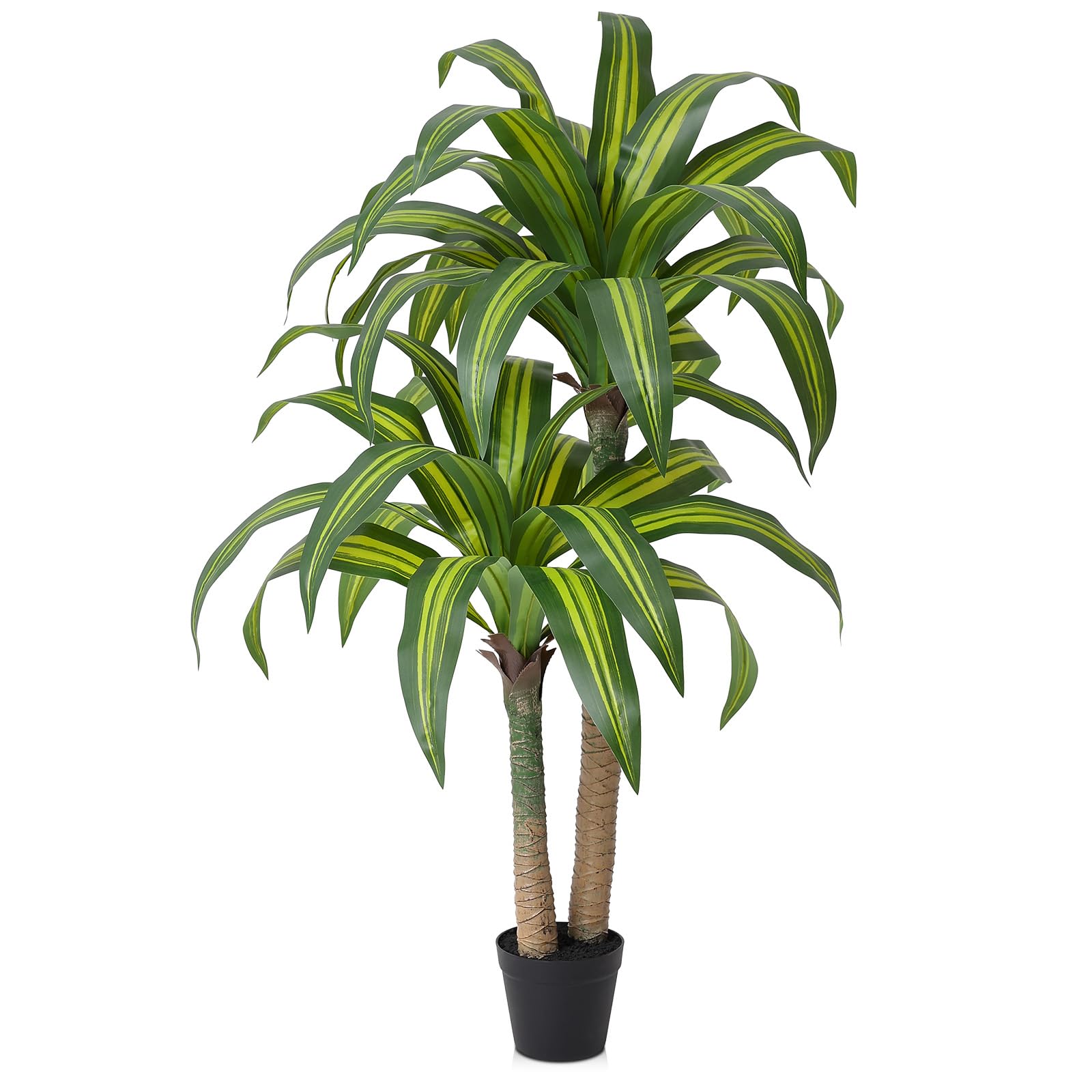 VeriNatural 4ft Artificial Dracaena Tree With Cement Pot