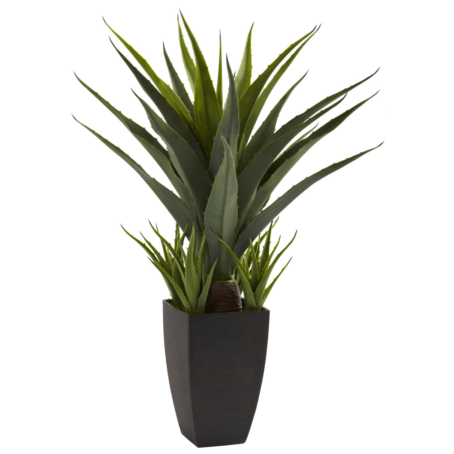 Nearly Natural Agave With Black Planter 30in Green
