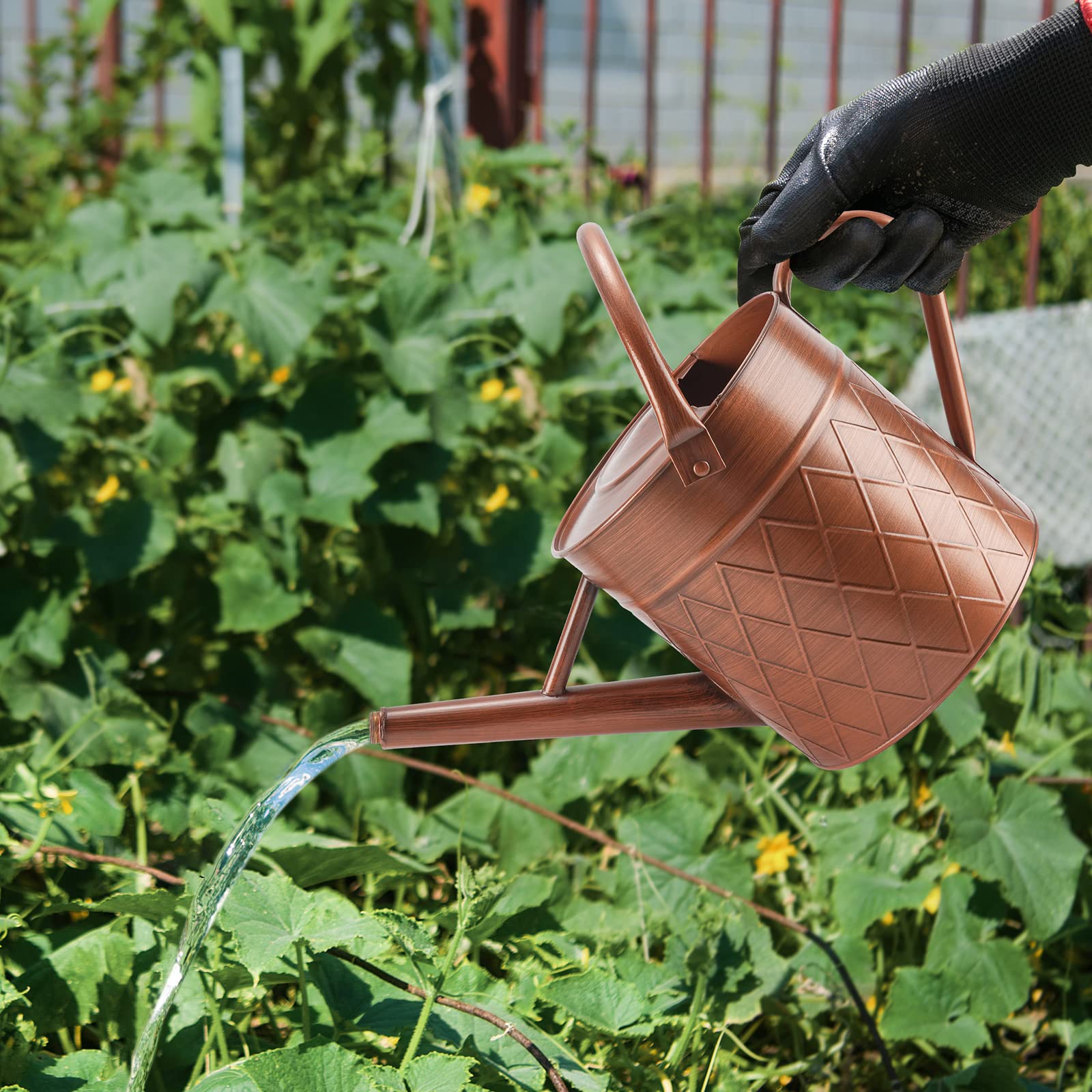 BLstyle 1.75 Gal Copper Watering Can Removable Spray Spout