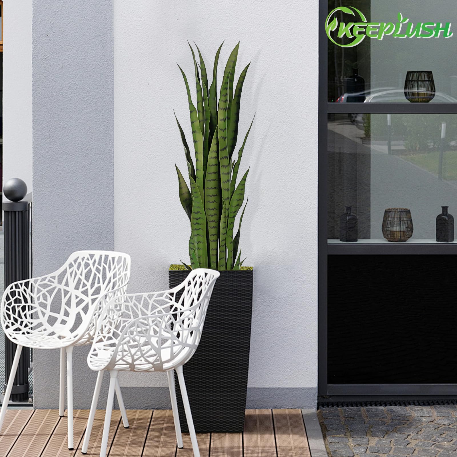 Keeplush 3ft Artificial Snake Plant Green Sansevieria