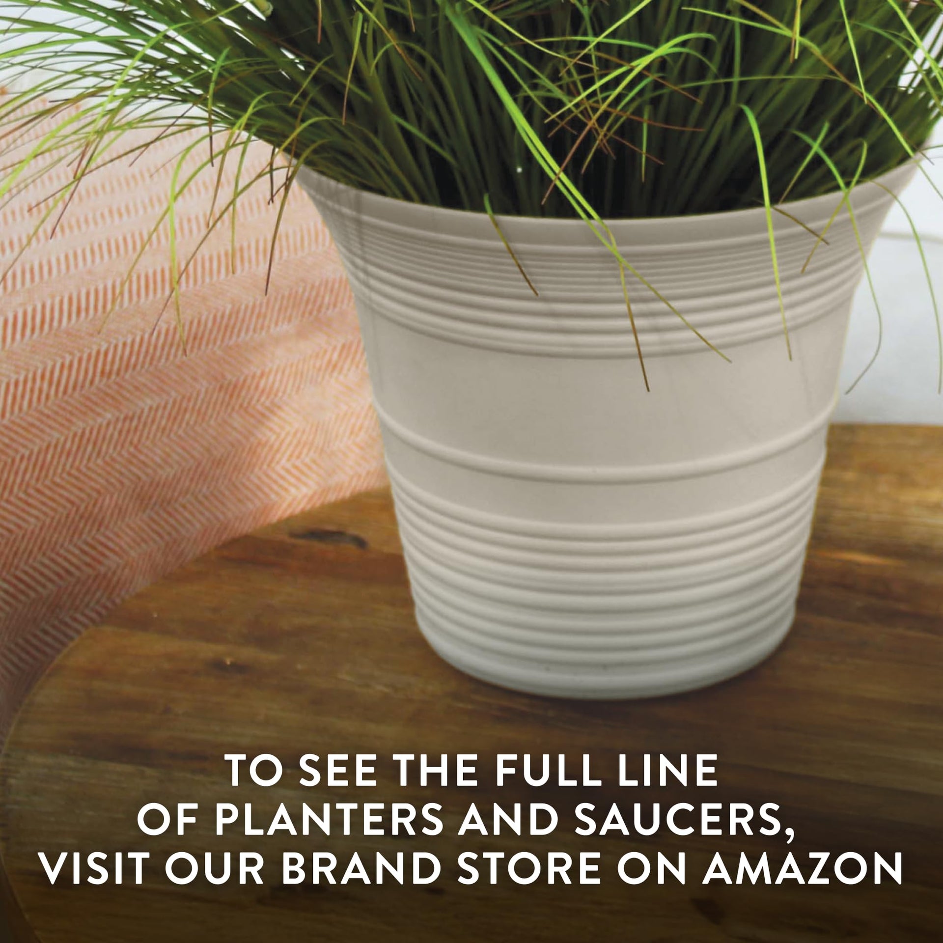 HC Companies Sedona Self Watering Planter 12in Cottage Stone